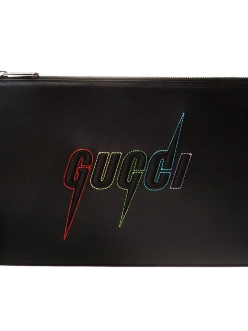 Gucci Women's Blade Embroidered Leather Pouch Wristlet Bag
